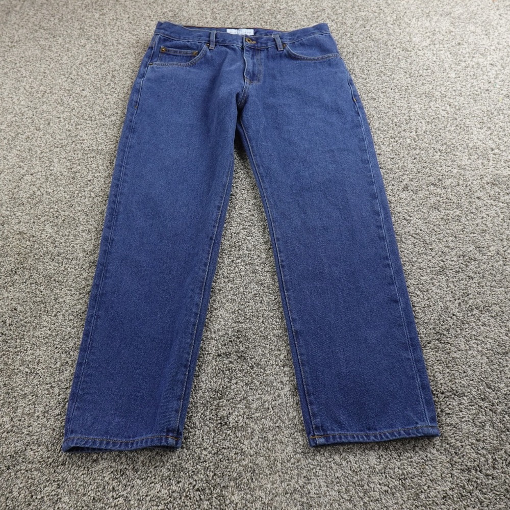 Peter Manning Jeans Mens 34X28 Dark Blue Denim Pants Classic Fit Straight Preppy